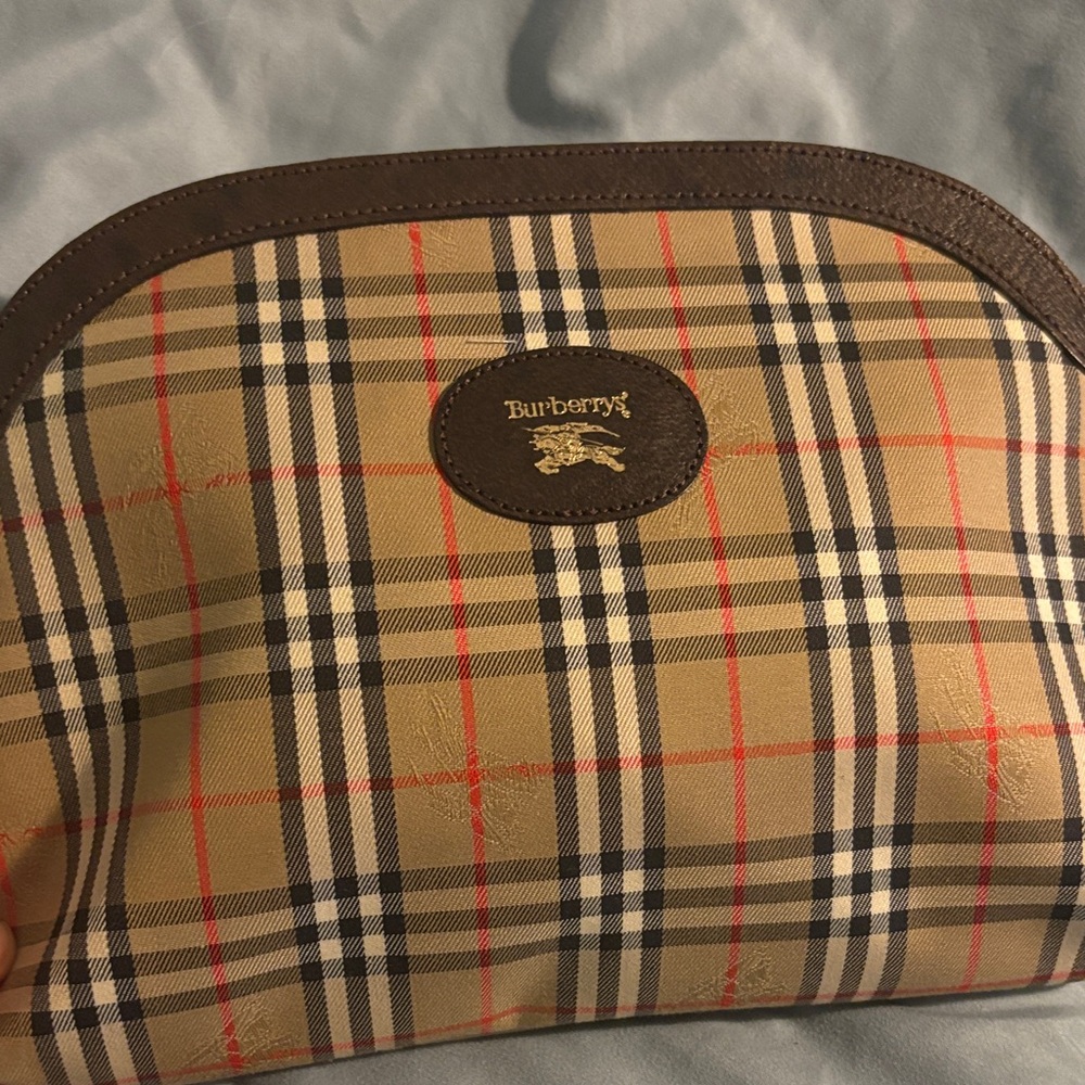 Burberry Beige and Brown Check Toiletry Bag